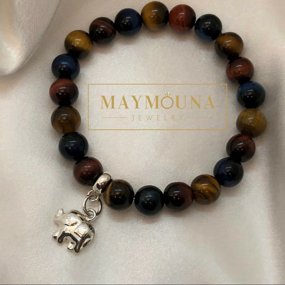 Jewelry - Natural Gemstones Elastic Bracelet 925Silver Charm